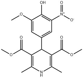 dimethyl 4-(4-hydroxy-3-methoxy-5-nitrophenyl)-2,6-dimethyl-1,4-dihydropyridine-3,5-dicarboxylate Structural