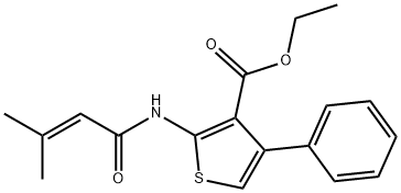 ethyl 2-(3-methylbut-2-enamido)-4-phenylthiophene-3-carboxylate Structural