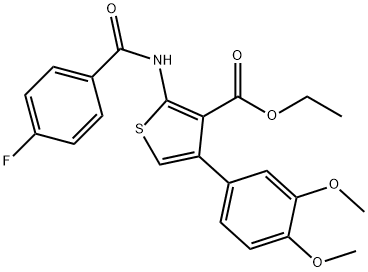 ethyl 4-(3,4-dimethoxyphenyl)-2-(4-fluorobenzamido)thiophene-3-carboxylate Structural