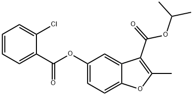 isopropyl 5-((2-chlorobenzoyl)oxy)-2-methylbenzofuran-3-carboxylate Structural