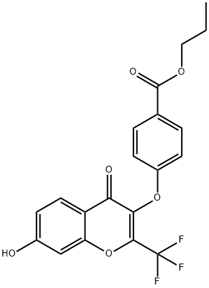 propyl 4-((7-hydroxy-4-oxo-2-(trifluoromethyl)-4H-chromen-3-yl)oxy)benzoate Structural