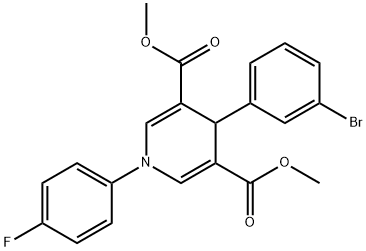 dimethyl 4-(3-bromophenyl)-1-(4-fluorophenyl)-1,4-dihydropyridine-3,5-dicarboxylate Structural