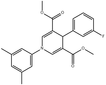 dimethyl 1-(3,5-dimethylphenyl)-4-(3-fluorophenyl)-1,4-dihydropyridine-3,5-dicarboxylate Structural