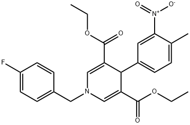 diethyl 1-(4-fluorobenzyl)-4-(4-methyl-3-nitrophenyl)-1,4-dihydropyridine-3,5-dicarboxylate Structural