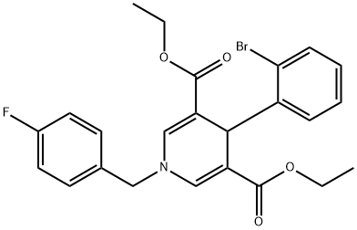 diethyl 4-(2-bromophenyl)-1-(4-fluorobenzyl)-1,4-dihydropyridine-3,5-dicarboxylate Structural