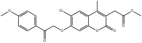 methyl 2-(6-chloro-7-(2-(4-methoxyphenyl)-2-oxoethoxy)-4-methyl-2-oxo-2H-chromen-3-yl)acetate Structural