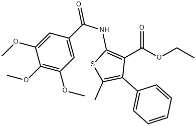 ethyl 5-methyl-4-phenyl-2-(3,4,5-trimethoxybenzamido)thiophene-3-carboxylate Structural