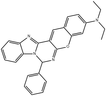 N,N-diethyl-7-phenyl-7H-benzo[4,5]imidazo[1,2-c]chromeno[3,2-e]pyrimidin-3-amine Structural