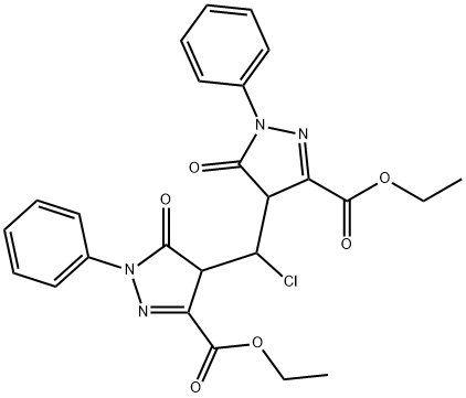 diethyl 4,4'-(chloromethylene)bis(5-oxo-1-phenyl-4,5-dihydro-1H-pyrazole-3-carboxylate) Structural