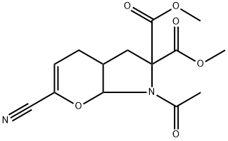 dimethyl 7-acetyl-2-cyano-4a,5,7,7a-tetrahydropyrano[2,3-b]pyrrole-6,6(4H)-dicarboxylate Structural