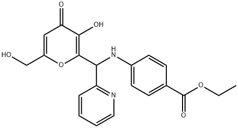 ethyl 4-(((3-hydroxy-6-(hydroxymethyl)-4-oxo-4H-pyran-2-yl)(pyridin-2-yl)methyl)amino)benzoate Structural