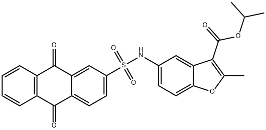 isopropyl 5-(9,10-dioxo-9,10-dihydroanthracene-2-sulfonamido)-2-methylbenzofuran-3-carboxylate Structural