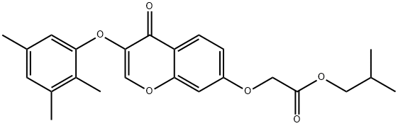 isobutyl 2-((4-oxo-3-(2,3,5-trimethylphenoxy)-4H-chromen-7-yl)oxy)acetate Structural