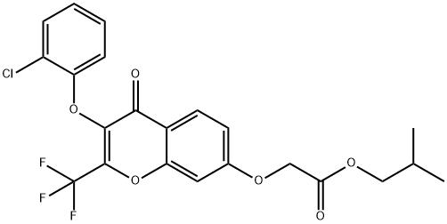 isobutyl 2-((3-(2-chlorophenoxy)-4-oxo-2-(trifluoromethyl)-4H-chromen-7-yl)oxy)acetate Structural