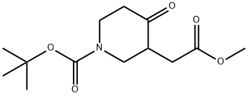 tert-butyl 3-((methoxycarbonyl)methyl)-4-oxopiperidine-1-carboxylate Structural