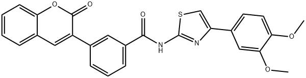 N-[4-(3,4-dimethoxyphenyl)-1,3-thiazol-2-yl]-3-(2-oxo-2H-chromen-3-yl)benzamide Structural