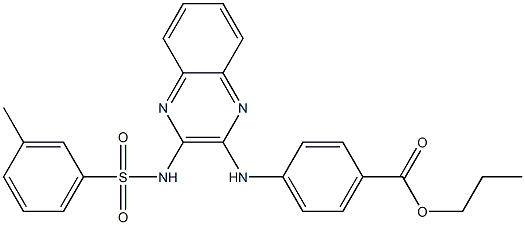 propyl 4-[(3-{[(3-methylphenyl)sulfonyl]amino}quinoxalin-2-yl)amino]benzoate Structural