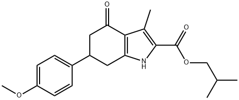 isobutyl 6-(4-methoxyphenyl)-3-methyl-4-oxo-4,5,6,7-tetrahydro-1H-indole-2-carboxylate Structural