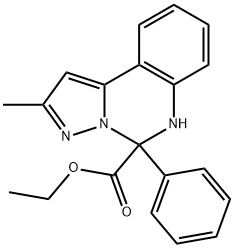 ethyl 2-methyl-5-phenyl-5,6-dihydropyrazolo[1,5-c]quinazoline-5-carboxylate Structural