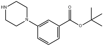 tert-butyl 3-(piperazin-1-yl)benzoate Structural