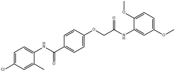 N-(4-chloro-2-methylphenyl)-4-[2-(2,5-dimethoxyanilino)-2-oxoethoxy]benzamide Structural