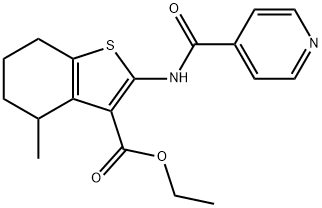 ethyl 2-(isonicotinamido)-4-methyl-4,5,6,7-tetrahydrobenzo[b]thiophene-3-carboxylate Structural