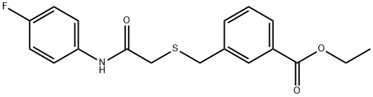 ethyl 3-(((2-((4-fluorophenyl)amino)-2-oxoethyl)thio)methyl)benzoate Structural