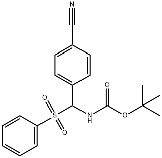 tert-butyl ((4-cyanophenyl)(phenylsulfonyl)methyl)carbamate Structural