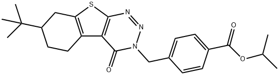 isopropyl 4-((7-(tert-butyl)-4-oxo-5,6,7,8-tetrahydrobenzo[4,5]thieno[2,3-d][1,2,3]triazin-3(4H)-yl)methyl)benzoate Structural