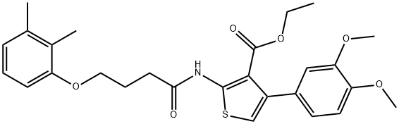 ethyl 4-(3,4-dimethoxyphenyl)-2-(4-(2,3-dimethylphenoxy)butanamido)thiophene-3-carboxylate Structural