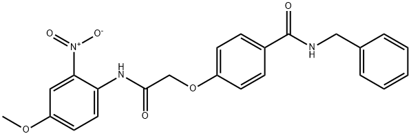 N-benzyl-4-(2-{2-nitro-4-methoxyanilino}-2-oxoethoxy)benzamide Structural
