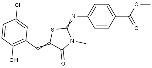 methyl 4-((E)-((Z)-5-(5-chloro-2-hydroxybenzylidene)-3-methyl-4-oxothiazolidin-2-ylidene)amino)benzoate Structural
