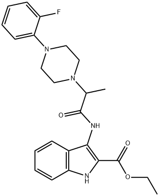 ethyl 3-(2-(4-(2-fluorophenyl)piperazin-1-yl)propanamido)-1H-indole-2-carboxylate Structural