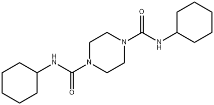 N,N'-dicyclohexyl-1,4-piperazinedicarboxamide Structural