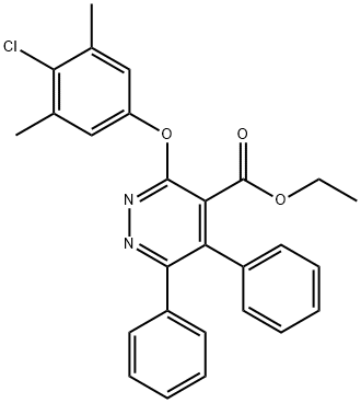 ethyl 3-(4-chloro-3,5-dimethylphenoxy)-5,6-diphenylpyridazine-4-carboxylate Structural