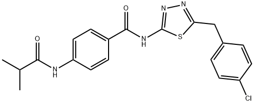 N-[5-(4-chlorobenzyl)-1,3,4-thiadiazol-2-yl]-4-[(2-methylpropanoyl)amino]benzamide Structural