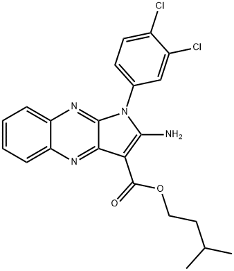 isopentyl 2-amino-1-(3,4-dichlorophenyl)-1H-pyrrolo[2,3-b]quinoxaline-3-carboxylate Structural