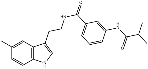 N-[2-(5-methyl-1H-indol-3-yl)ethyl]-3-[(2-methylpropanoyl)amino]benzamide Structural
