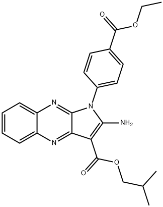 isobutyl 2-amino-1-[4-(ethoxycarbonyl)phenyl]-1H-pyrrolo[2,3-b]quinoxaline-3-carboxylate Structural