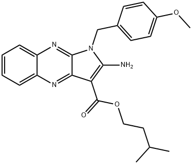 isopentyl 2-amino-1-(4-methoxybenzyl)-1H-pyrrolo[2,3-b]quinoxaline-3-carboxylate Structural