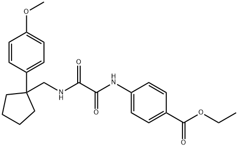 ethyl 4-(2-(((1-(4-methoxyphenyl)cyclopentyl)methyl)amino)-2-oxoacetamido)benzoate Structural