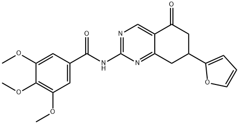 N-[7-(furan-2-yl)-5-oxo-5,6,7,8-tetrahydroquinazolin-2-yl]-3,4,5-trimethoxybenzamide Structural