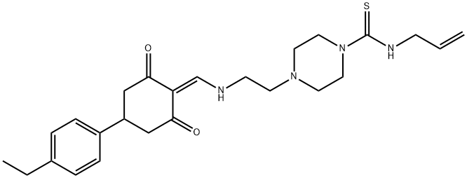 N-allyl-4-(2-(((4-(4-ethylphenyl)-2,6-dioxocyclohexylidene)methyl)amino)ethyl)piperazine-1-carbothioamide Structural