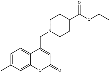 ethyl 1-[(7-methyl-2-oxo-2H-chromen-4-yl)methyl]piperidine-4-carboxylate Structural