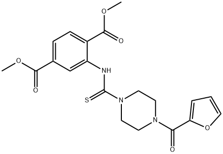 dimethyl 2-(4-(furan-2-carbonyl)piperazine-1-carbothioamido)terephthalate Structural