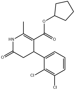 cyclopentyl 4-(2,3-dichlorophenyl)-2-methyl-6-oxo-1,4,5,6-tetrahydropyridine-3-carboxylate Structural