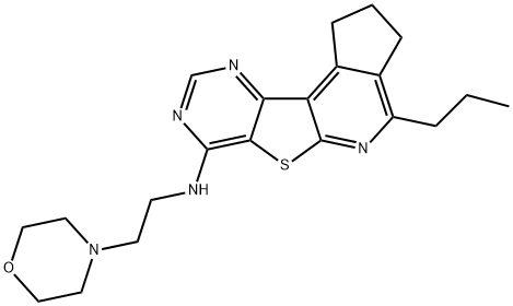 N-(2-morpholinoethyl)-4-propyl-2,3-dihydro-1H-cyclopenta[4',5']pyrido[3',2':4,5]thieno[3,2-d]pyrimidin-7-amine Structural