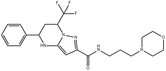 N-(3-morpholinopropyl)-5-phenyl-7-(trifluoromethyl)-4,5,6,7-tetrahydropyrazolo[1,5-a]pyrimidine-2-carboxamide Structural