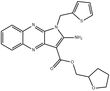 tetrahydrofuran-2-ylmethyl 2-amino-1-(thiophen-2-ylmethyl)-1H-pyrrolo[2,3-b]quinoxaline-3-carboxylate Structural