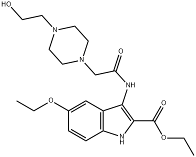 ethyl 5-ethoxy-3-(2-(4-(2-hydroxyethyl)piperazin-1-yl)acetamido)-1H-indole-2-carboxylate Structural